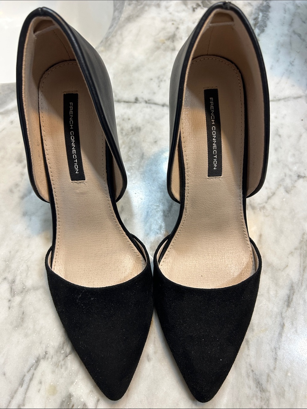 French Connection Black Pointed D'Orsay Pumps